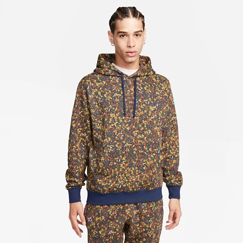 Nike Hoodie Sweatshirt Club Fleece Pullover Navy Floral Men's
