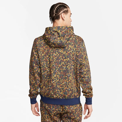 Nike Hoodie Sweatshirt Club Fleece Pullover Navy Floral Men's